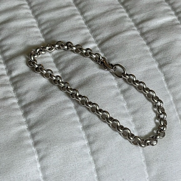925 Silver Bracelet • Link • 7” Long - Picture 1 of 3